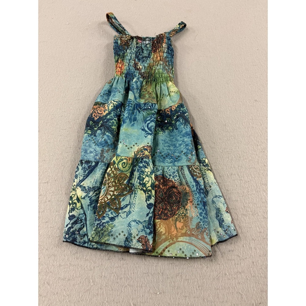 Ingear Dress Girls Small Multicolor Patchwork‎ Sundress Sequin Boho Beach